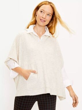LOFT Hooded Poncho Sweater